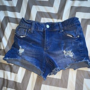girls scissor denim shorts